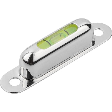 Kipp Spirit Level, Form:A, Sensitivity 50', L=57, B=12, 3, H=13, Brass Nickel-Plated, Comp:Glass K1158.1571350